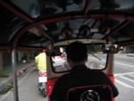 Looking through the front of the tuk tuk